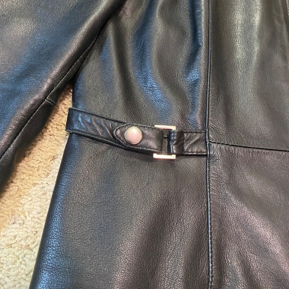 Nine West Classic Black Leather Jacket M - Picture 3 of 9